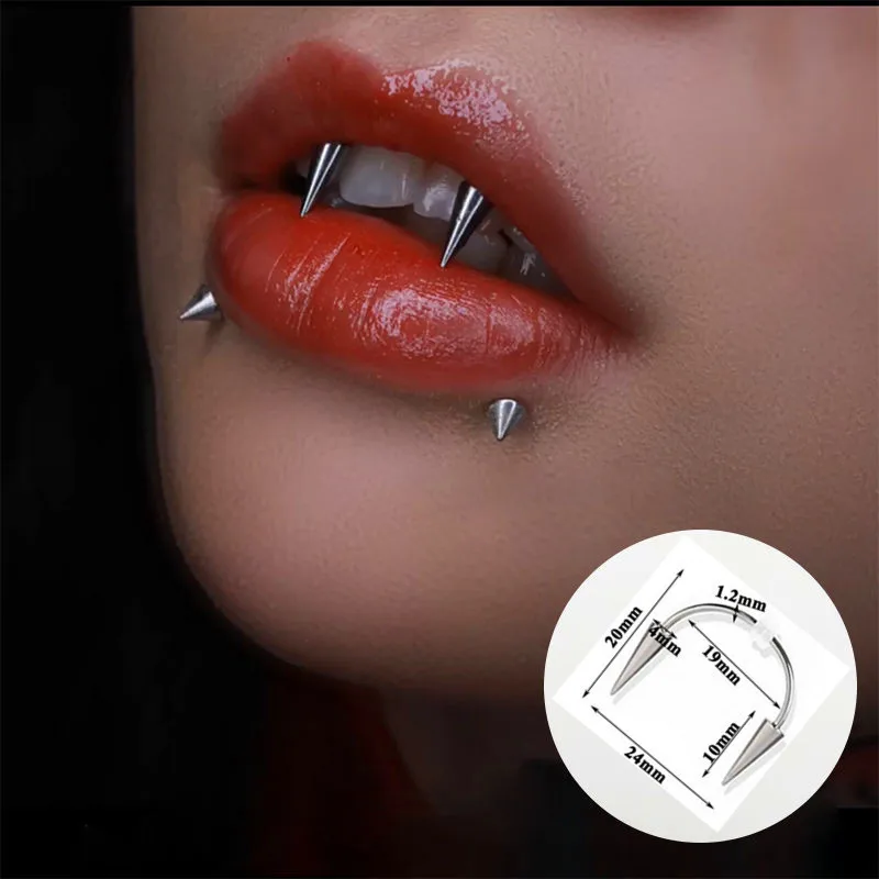 Gothic Dental Nails Studs Fake Piercing Surgical Stainless Steel Teeth Dental Studs Punk Tiger Vampire Teeth Fashion Jewelry