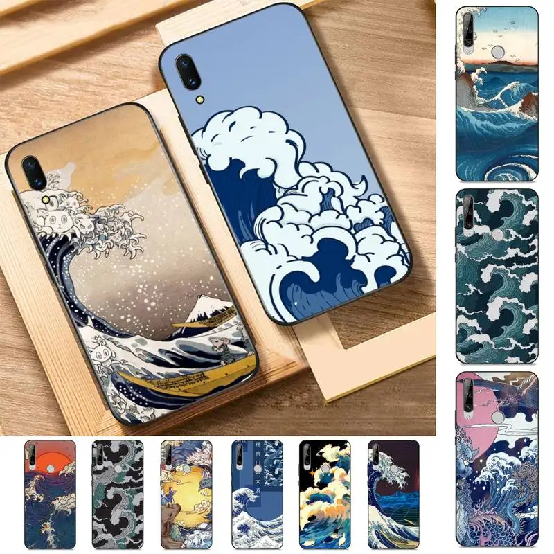 

Big Wave Phone Case for Huawei Y 6 9 7 5 8s prime 2019 2018 enjoy 7 plus