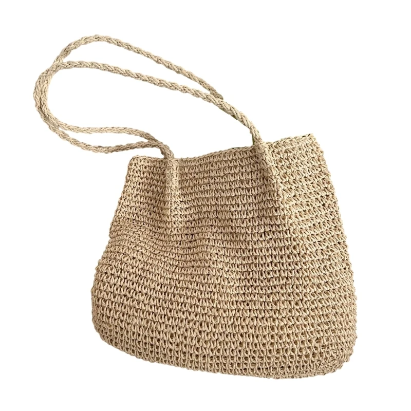 

Large Capacity Journey Bag Vacation Bag Bucket Bag for Women Girl Beige/Coffee 066F