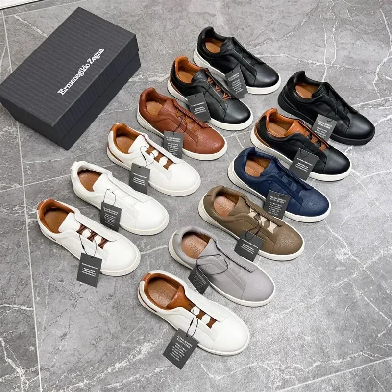 

2 Zegna Men's Shoes Board Shoes Men's Casual Shoes Men's Slip-on New Men's Shoes Trend Leather Men's Shoes Comfortable