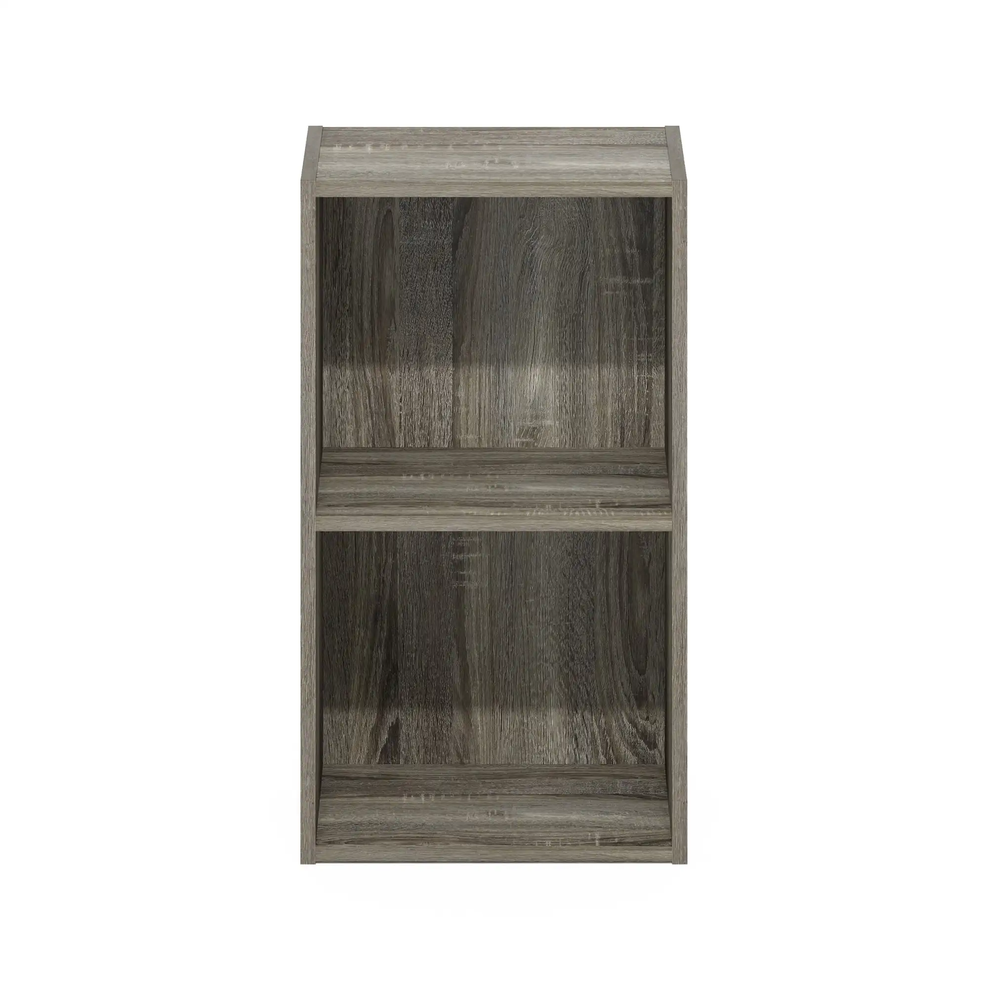 

Pasir 2-Tier Open Shelf Bookcase, French Oak Storage Box Organizer