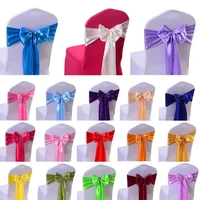 25pc satin chair bow sashes wedding indoor outdoor chair ribbon butterfly ties for party event hotel banquet decorations soft