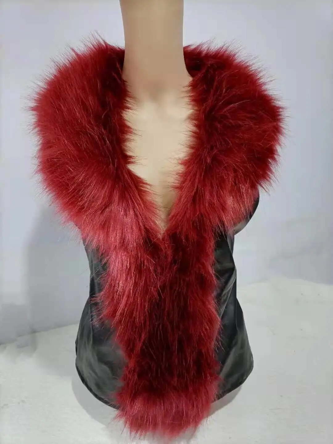 S-4XL Autumn  Winter Women's Faux Fur Women Wear Skinny Short Sleeveless Top  Collar Fur Coat Vest Short Slim Faux Fur Vest