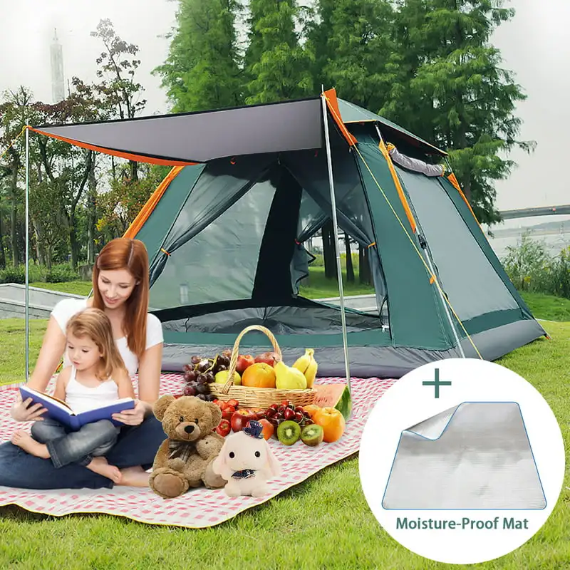 

Sky Camping Tent 3/4 Person - Family Dome Waterproof Backpack Tents with Top Rainfly, Ultralight Easy Set Up Small Tents with Ca