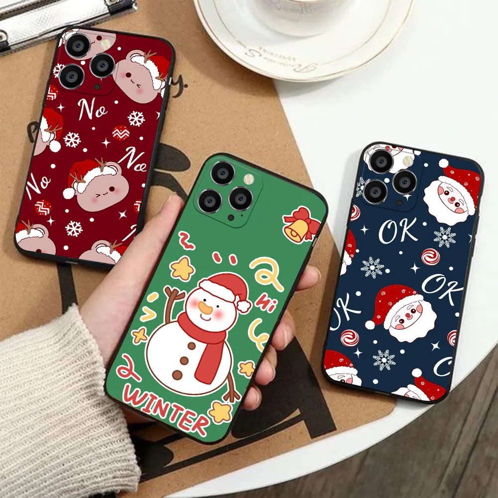 BK-35 Merry Christmas Silicone Case For Realme C25 C21Y C33 C31 6 6i 6S C2 C3 X2 XT C21 C12 Narzo 20 30A 50i Pro