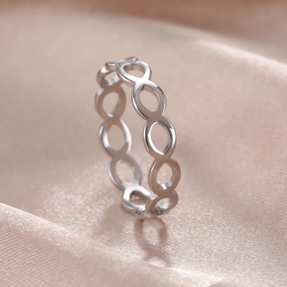 

COOLTIME Hollow Infinity Rings for Women Stainless Steel Geometric Minimalist Rings Jewelry Gift 2023 New In