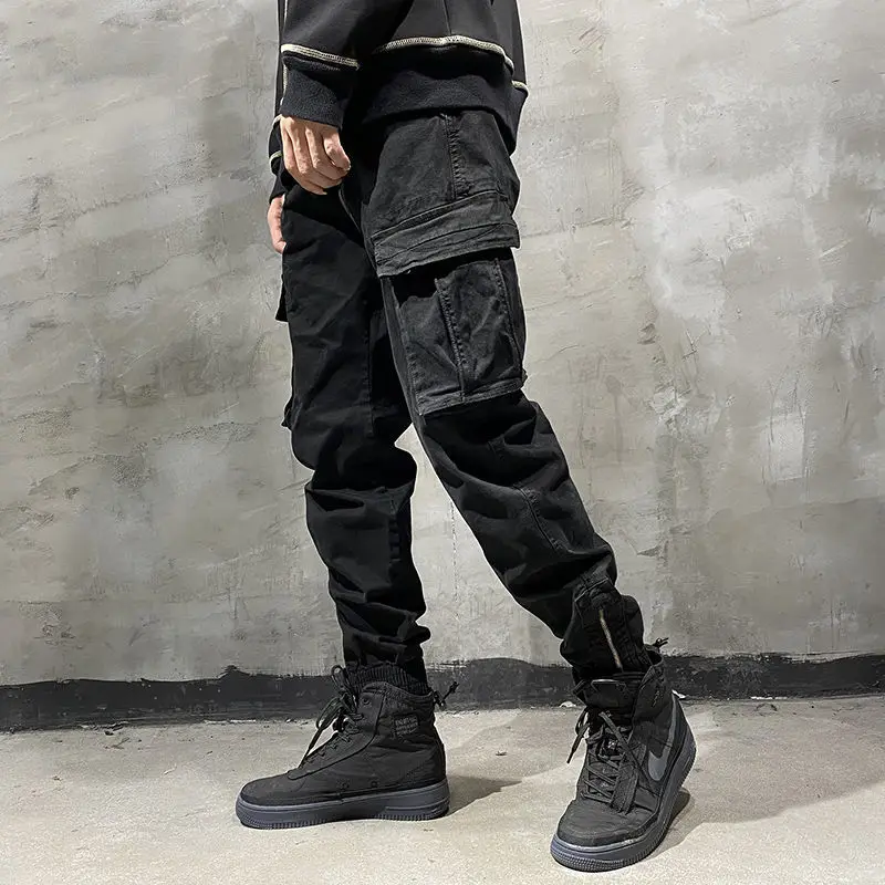 Брюки-карго мужские в стиле Харадзюку модные мешковатые тактические штаны