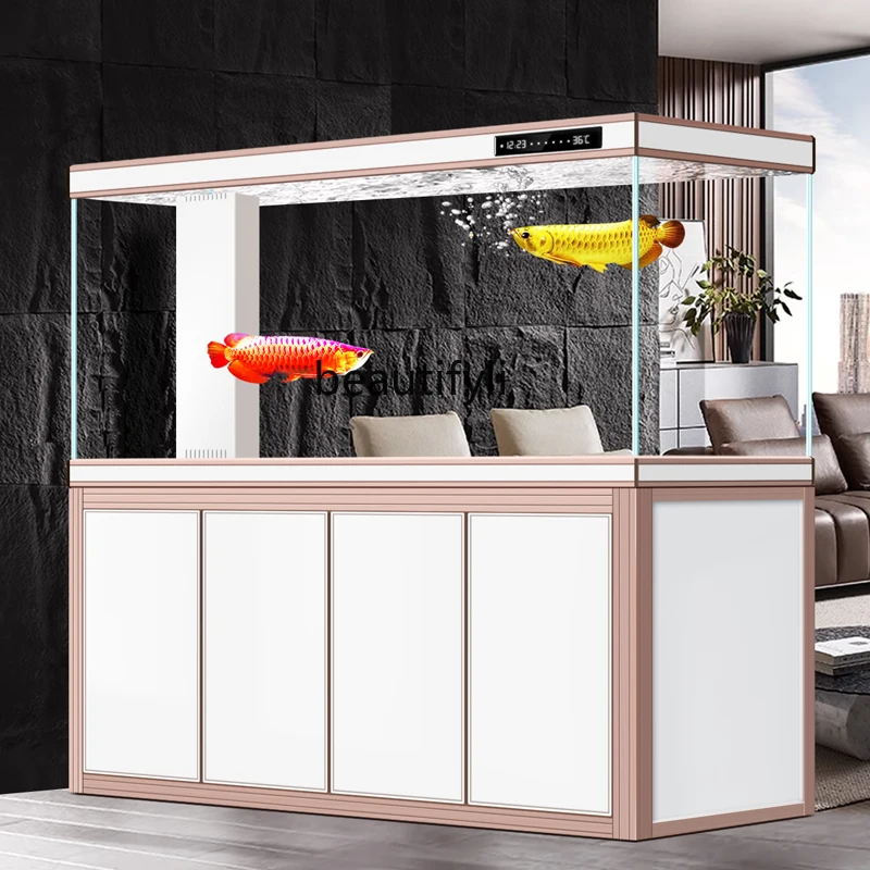 Аквариум из алюминиевого сплава с белым стеклом и экологическим нижним фильтром