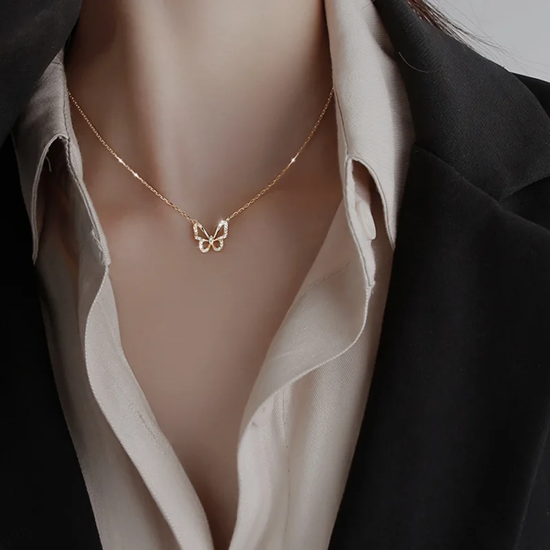 

Fashion Small and Exquisite Bow Pendant Ins Style Korean Necklace Is Suitable for Women's Jewelry Wedding Party Gifts