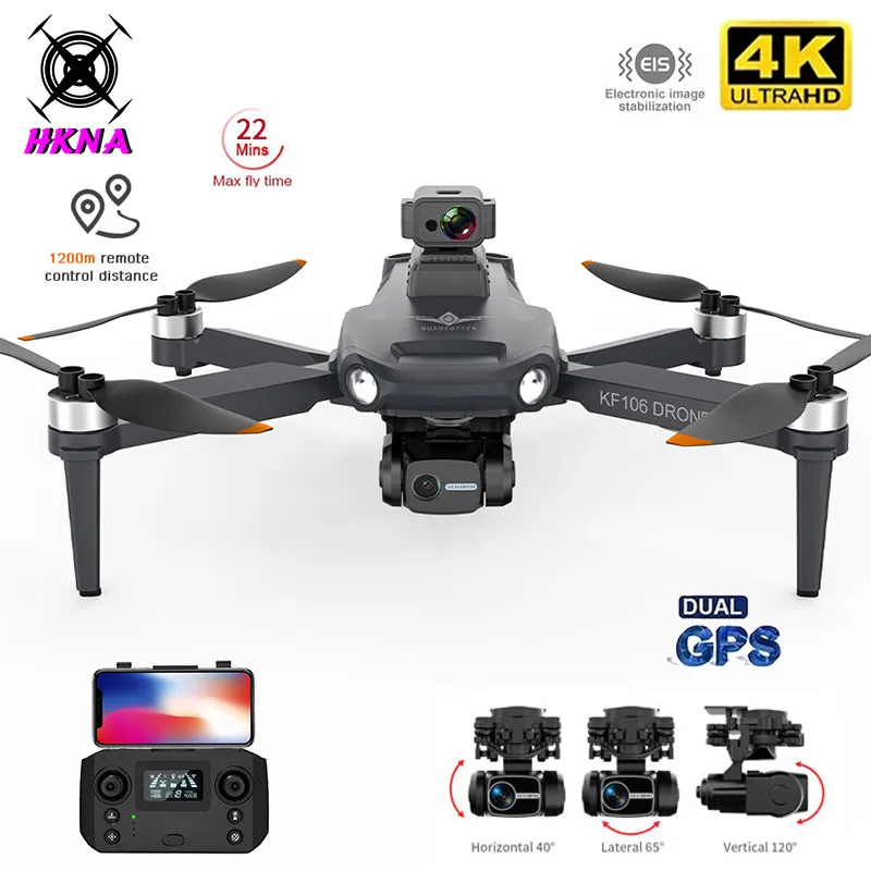 

New KF106MAX GPS Drone 4K Professional HD Three-axis Anti-shake Gimbal Obstacle Avoidance Foldable Aerial Photography Quadcopter