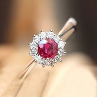 ofertas hot sale red zircon stone rings for women vintage promise love engagement ring luxury bridal wedding