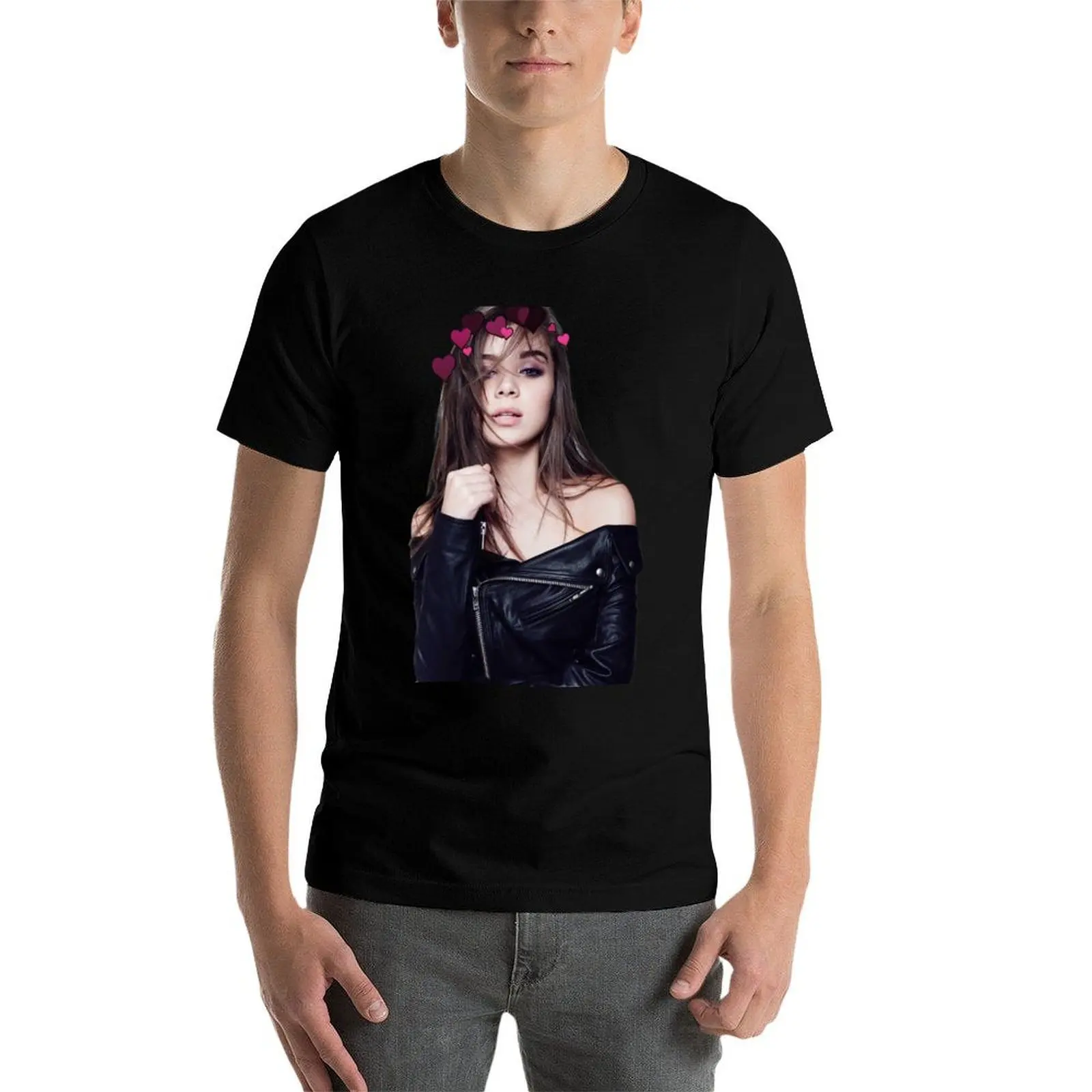 Фото Футболка Hailee Steinfeld Heart Crown, базовая однотонная футболка с короткими рукавами №4