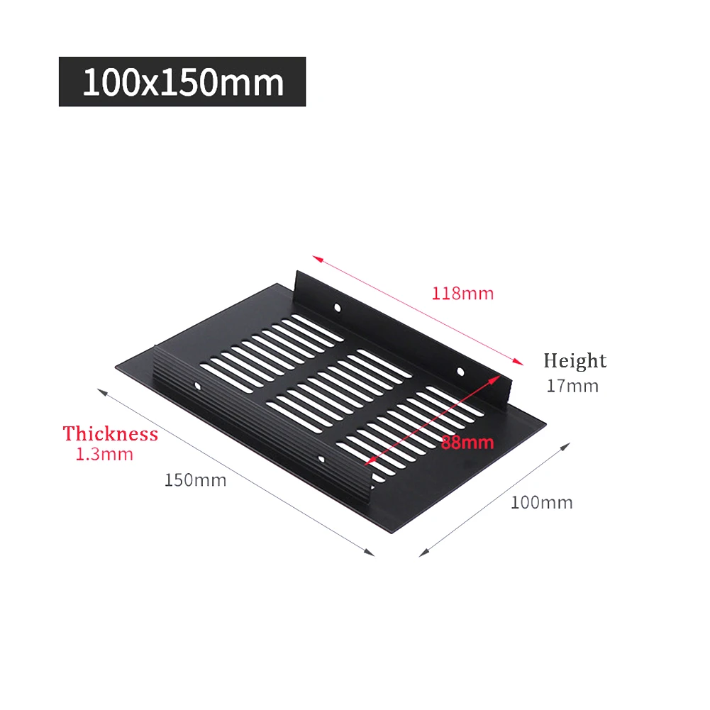 

100mm Aluminum Alloy Rectangular Cabinet Wardrobe Air Vent Grille Ventilation-Cover 100mm*150/200/225/250/300/350/400mm