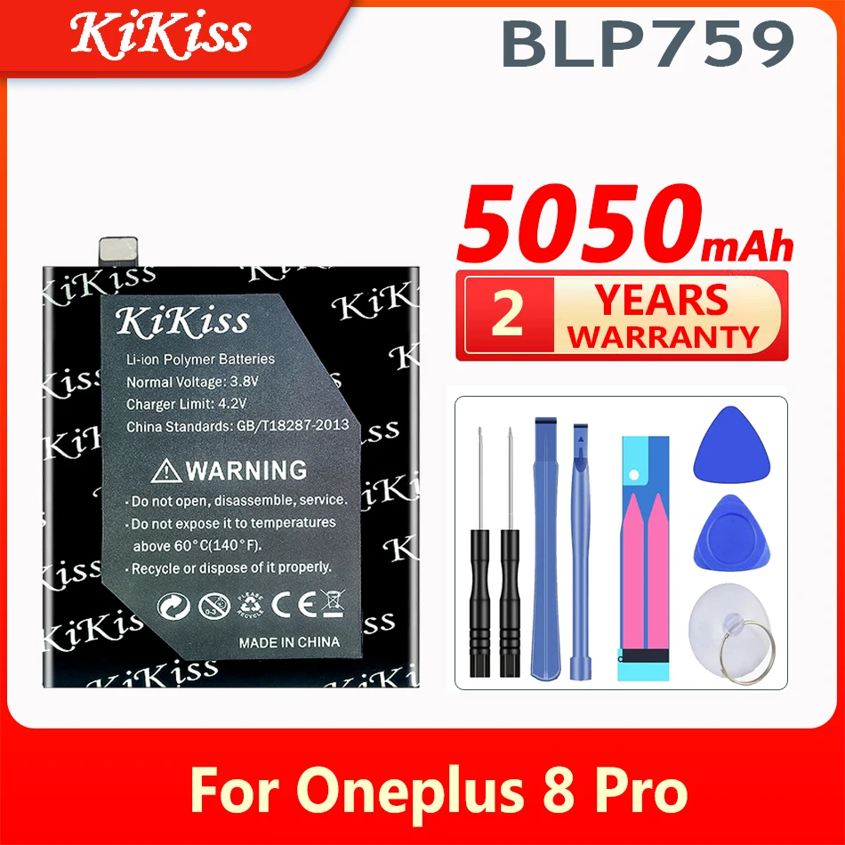 

KiKiss 5050mAh Replacement Battery BLP759 for Oneplus 8 Pro One Plus 8pro 1+ 8 Pro Mbile Phone Batteries