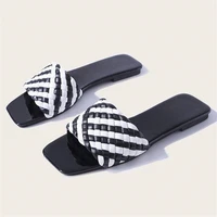 2021 comfortable flat sandals casual without straps zebra sandals womens summer new fashion womens sandals crossing