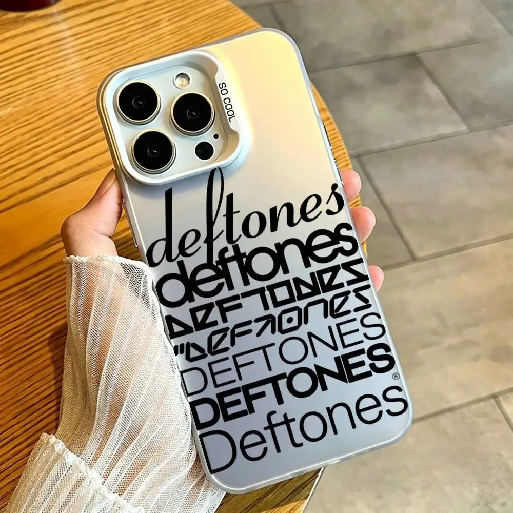 Фото Чехол для телефона с логотипом D-Deftones для iPhone 17, 16, 15, 14, 13, 12, 11, Mini, Pro, E, MAX, белый матовый, цвета конфет. №5