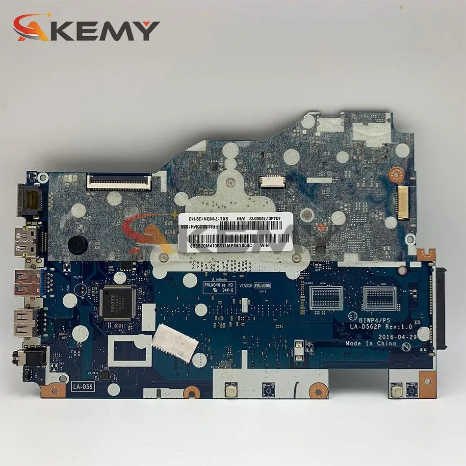 Материнская плата для ноутбука Lenovo Ideapad 110-15ISK BIWP4/P5 LA-D562P FRU:5B20M41042 I3-6006U DDR4 100%