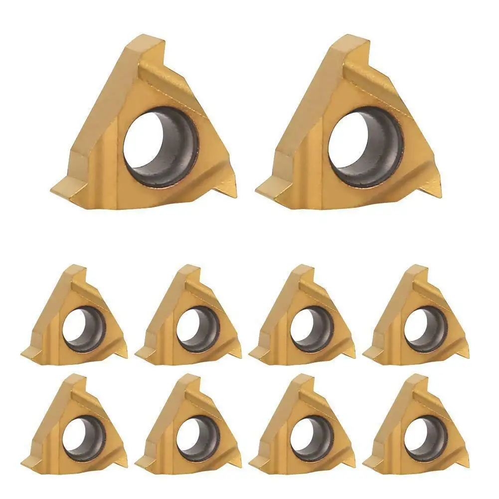 

Carbide Blade 11ER A60 Insert 10 Pcs/box 11ER A60 Cutter Turning Tool Insert CNC Lathe Length 9mm Thickness 3mm