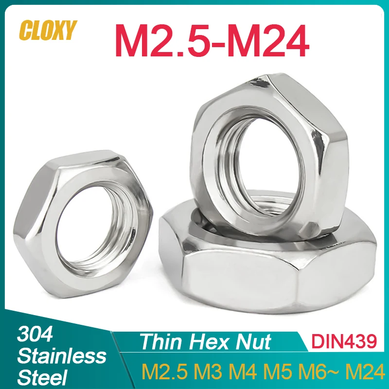 

Гайки DIN439 CLOXY из нержавеющей стали 304 М2.5-М24