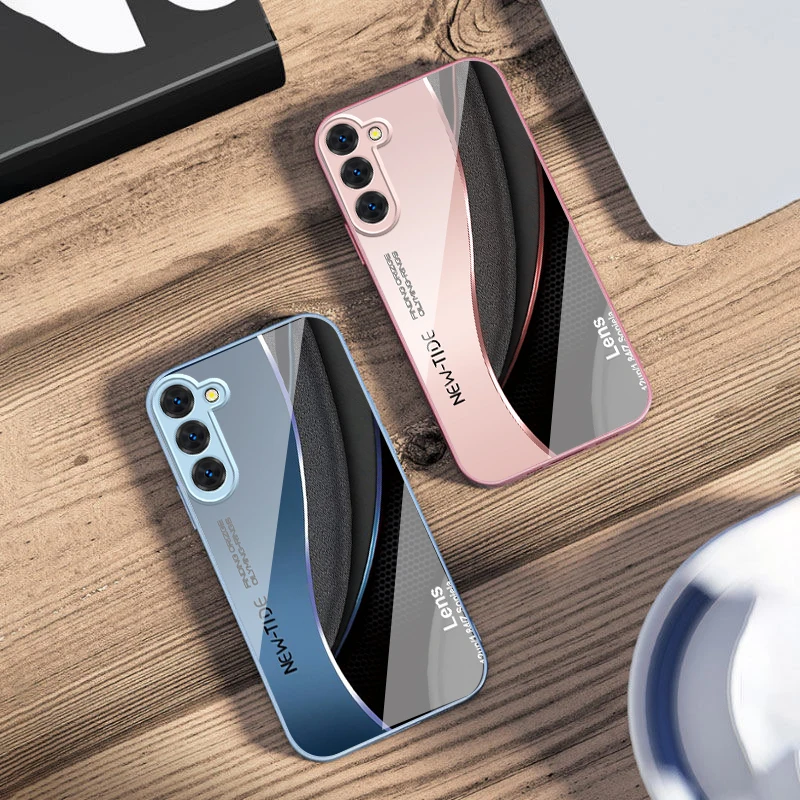 Минималистичный футуристический чехол для Samsung S26 S25 Edge S25Ultra S8 9 S10 20 Ultra S21 Pro 22 Plus S23 FE S24 Ultra из стекла (art.: 3920d7f71323e) - 3920d7f71323e