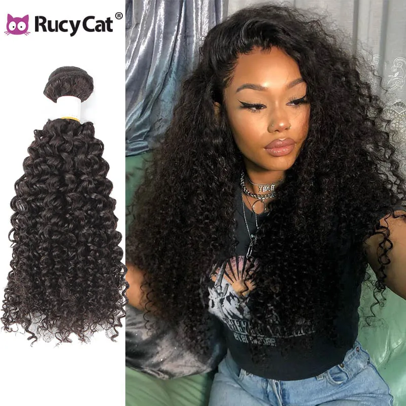 

Rucycat 26 28 30 Inchs Curly Hair Bundles 100% Top Brazilian Human Hair Bundles No Shedding 30 Inch Bundles In Stock