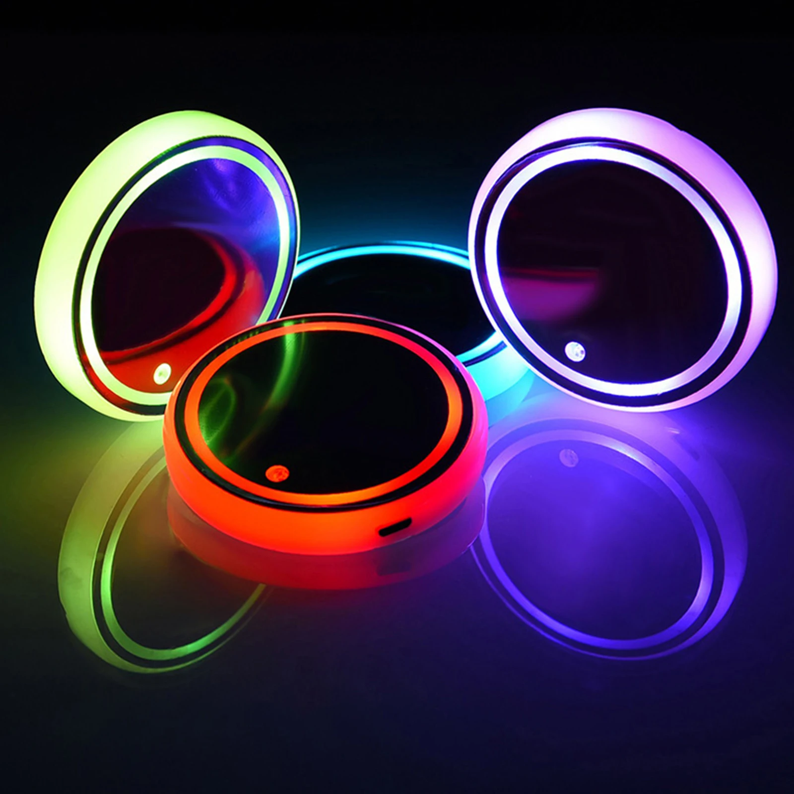 

Car Cup Holder LED Light Mat Universal Color Changing Drink Coaster Car Interior Ambience Light car car car