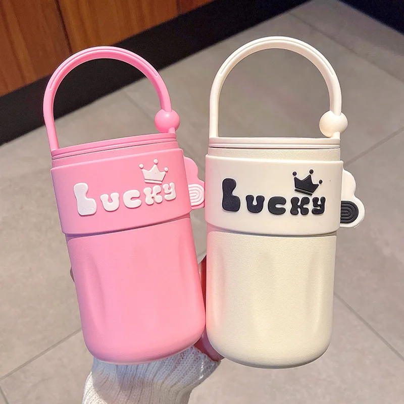 Cup Pink Cute Coffee Cup Portable Keep  Cold Water Bottles  Thermal Carafe