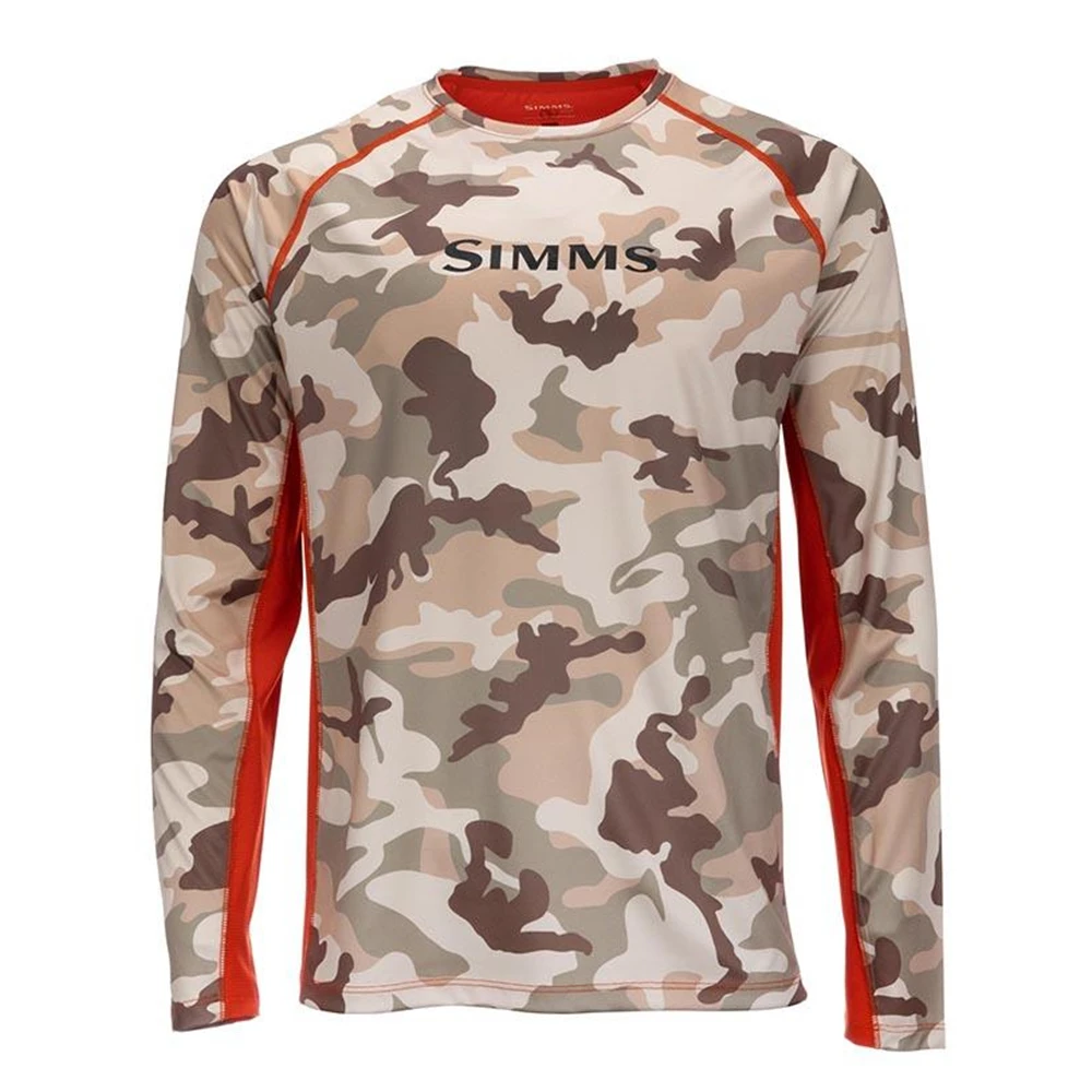 

SIMMS Fishing Clothing Mens Crewneck Dresses Camisa De Pesca Fish Wear Long Sleeve Uv Protection Shirts SOLARVENT HOODY UPF 50