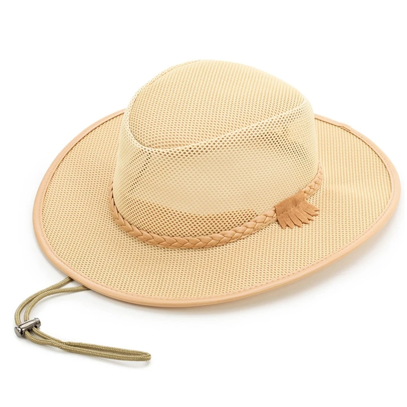 Мужская сетчатая шляпа с ковбойской шляпой мужская и женская соломенная
