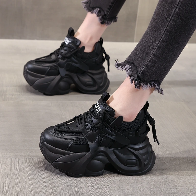 Женские кроссовки на толстой подошве AUTUSPIN удобная сетчатая обувь из натуральной