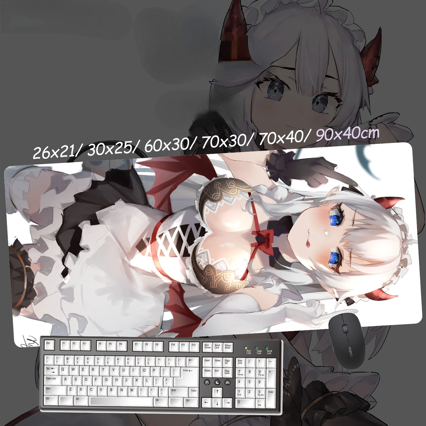 Anime Custom Design XXL Mouse Pad VShojo Veibae Vtuber Maid Succubus Gamer Sexy Girl Large Desk Mat Computer Gaming Accessories