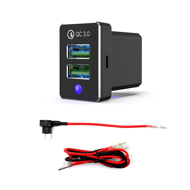 

Быстрое зарядное устройство для телефона 12 В с двумя USB-портами QC3.0 3A высокоскоростной U-диск адаптер для зарядки 2012-18