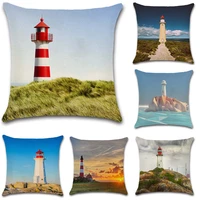lighthouse scenic view photos printed cushion cover throw decor chair seat sofa car decoration home kids bedroom pillow case