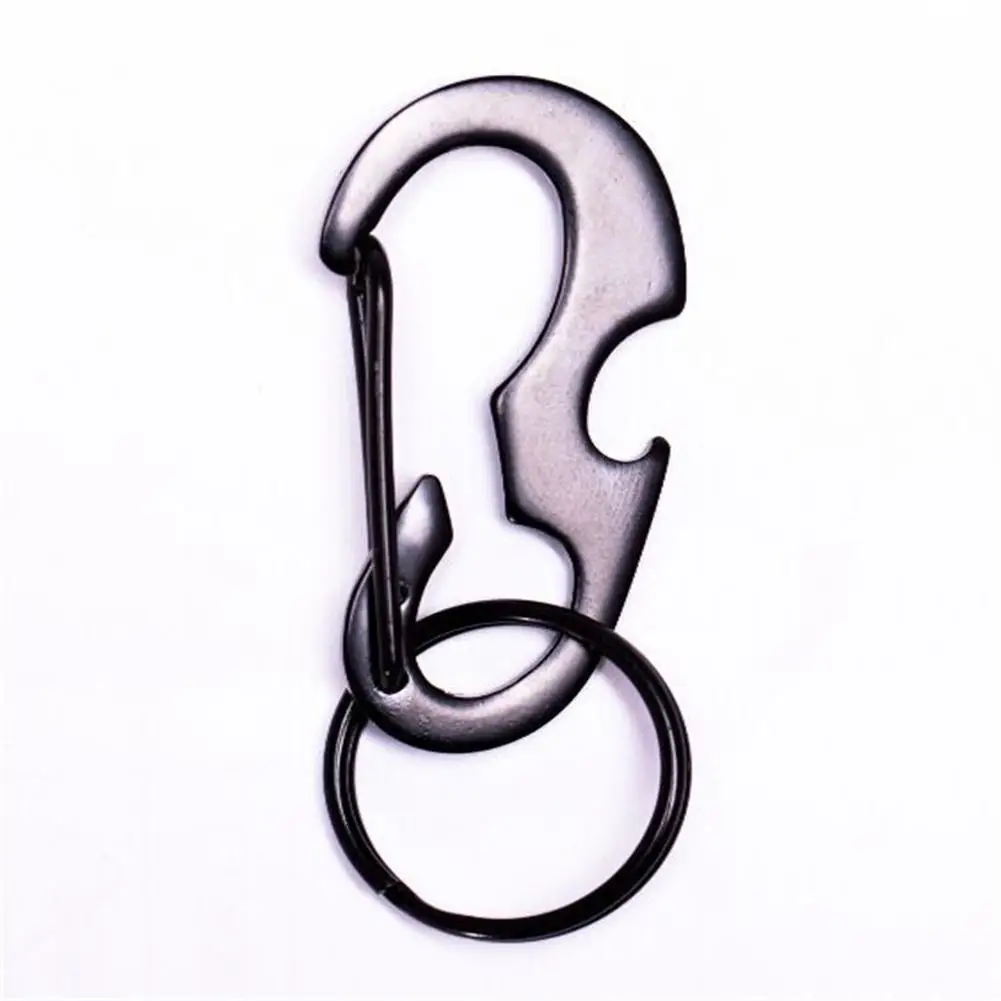 Outdoor Keychain Tool Multi Tool D-shaped Spring Hook Buckle Bottle Opener Multi-function Metal Carabiner Climbing Accessories outdoor keychain tool multi tool spring hook buckle bottle opener multi function metal carabiner carabiner for keys tourism equi