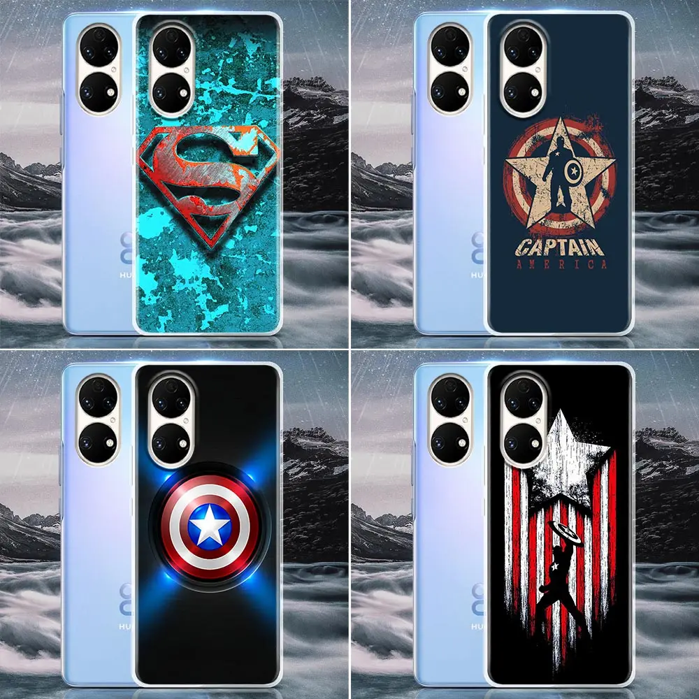 

Clear Phone Case for Huawei P20 Pro P30 P40 Pro Plus Lite 4G P50 Pro P Smart Z 2019 Case Soft Cover America Captain Marvel