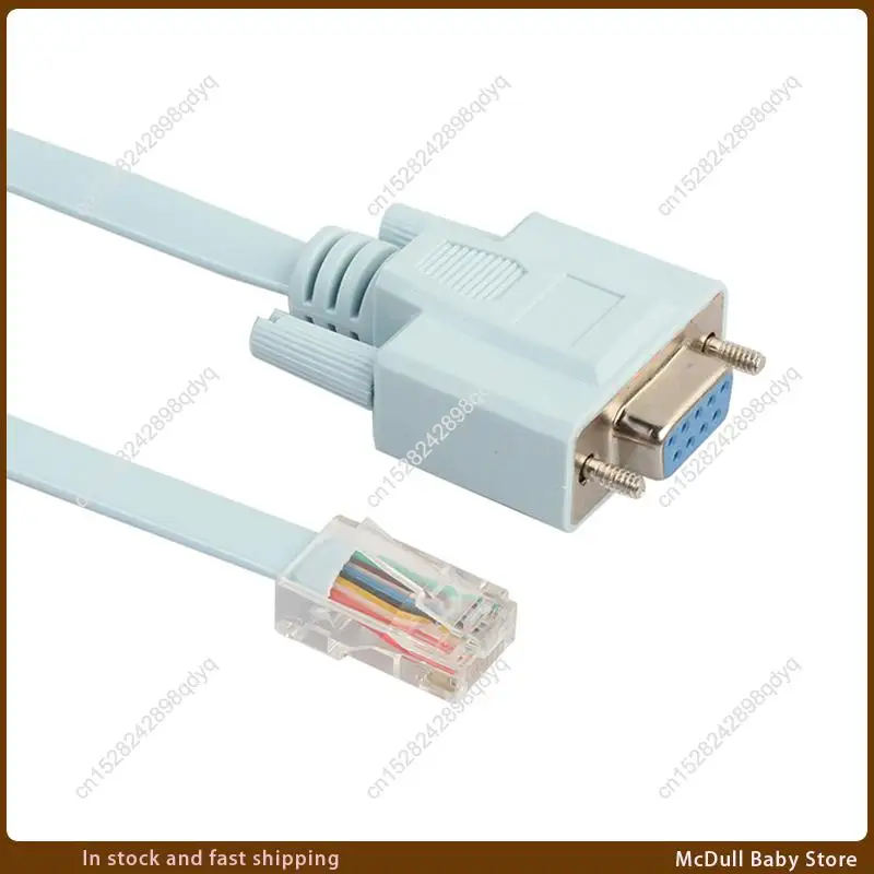 Фото Консольный кабель ABJA-USB RJ45 Cat5 Ethernet к RS232 DB9 COM-порту Последовательные женские поворотные маршрутизаторы Кабель сетевого адаптера 1,8 м №2