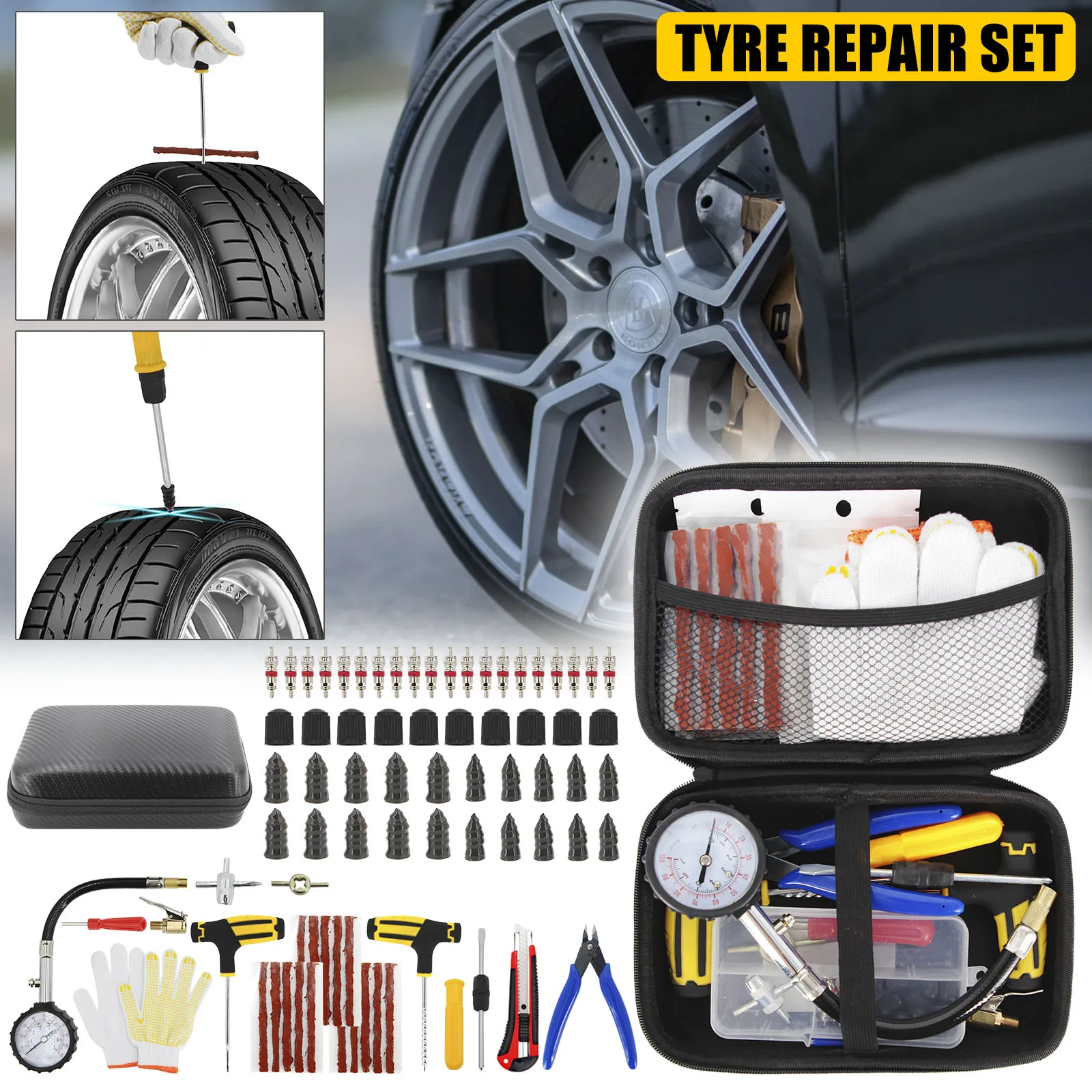 Набор инструментов для ремонта автомобильных шин набор шипов пробка прокола