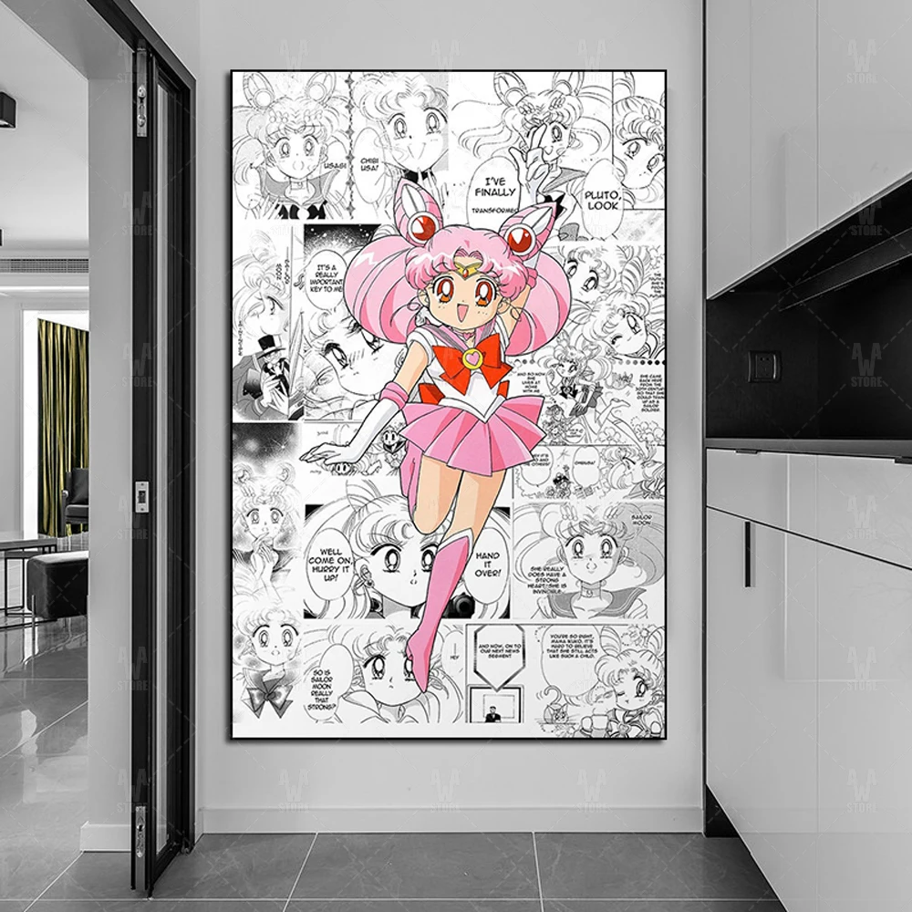 Сейлор Мун Usagi Tsukino постер Картина на холсте комикс настенная роспись для