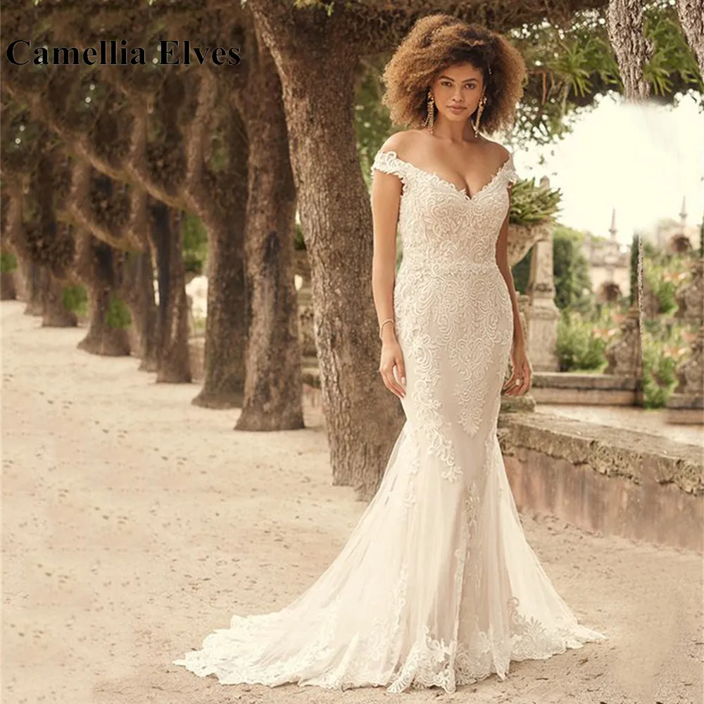 

Boho Sexy Lace Mermaid 2022 Wedding Dress for Women Sweetheart Backless White Bridal Dress Appliques Bridal Gown Robe De Mariée