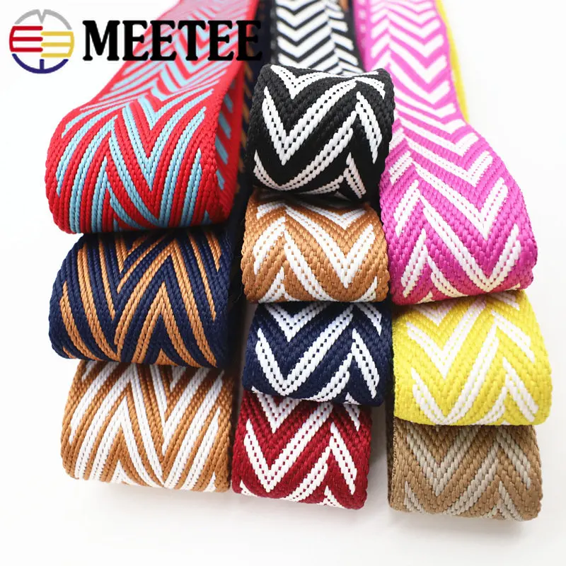 

4M 2mm Thick 38mm Polyester Jacquard Webbing Canvas Ribbon for Strap Belts Tape Bag Backpack DIY Sewing Biasband Accessories