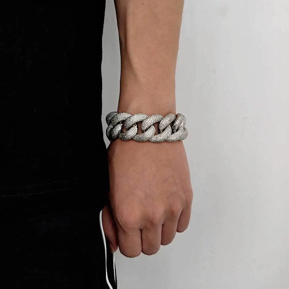 Мужской браслет из меди и кубинской цепи 25 мм