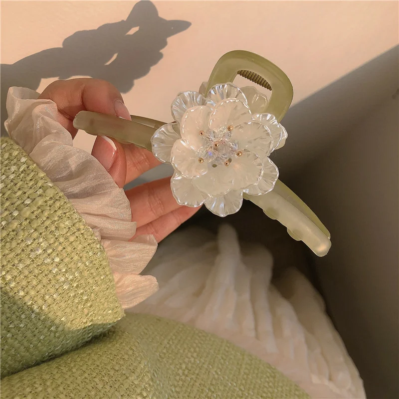 

Acetate Camellia Hair Claw Clip Clamp For Women Girl Flower Handmade French Fashion Head Accessories Mujer Wholesale