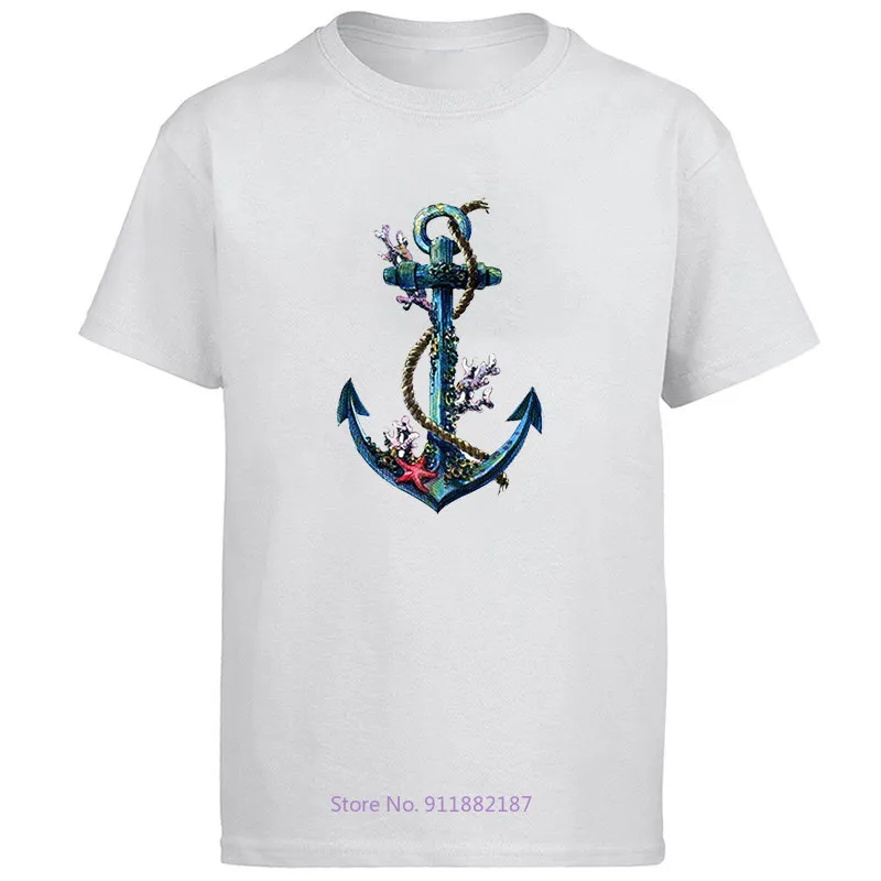 

Футболка мужская с принтом якоря, топ с коротким рукавом, уличная одежда, одежда в стиле Харадзюку, на лето