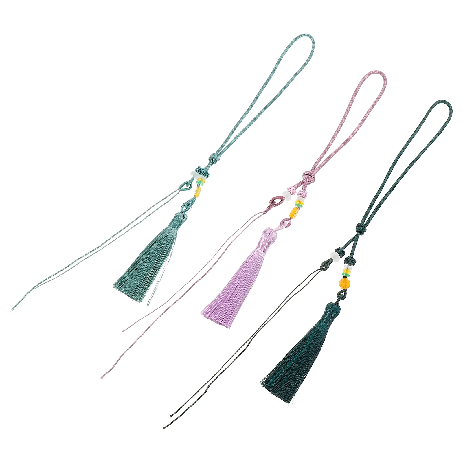 

3pcs Car Rearview Mirror Tassel Pendant Fresh Tassel Pendant Bag Hanging Decor
