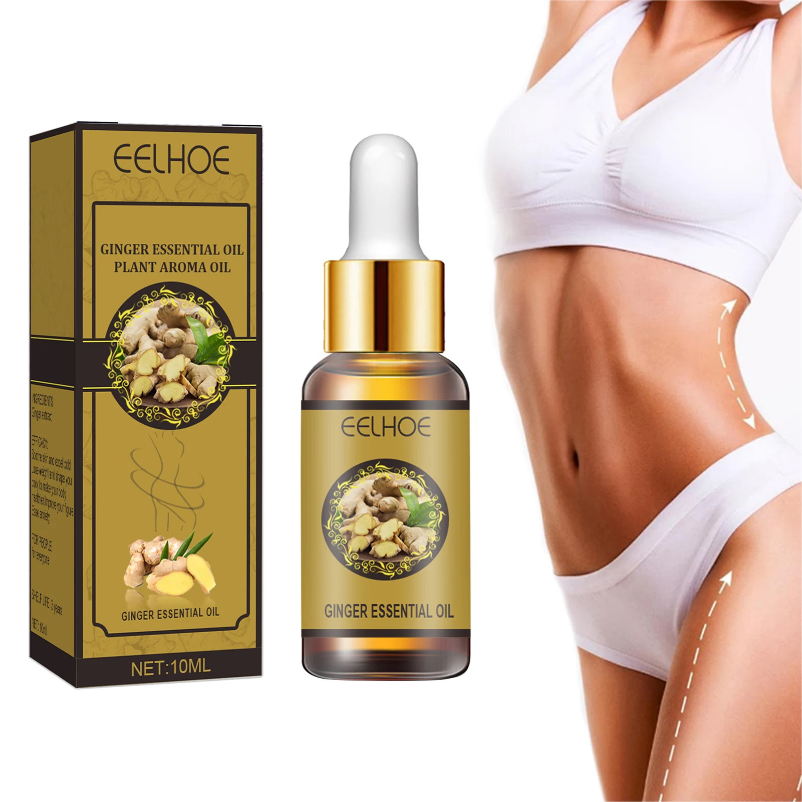 

Имбирное дренажное масло для живота, лимфатическое дренажное имбирное масло, эфирное масло имбиря, растительное ароматическое масло для по...