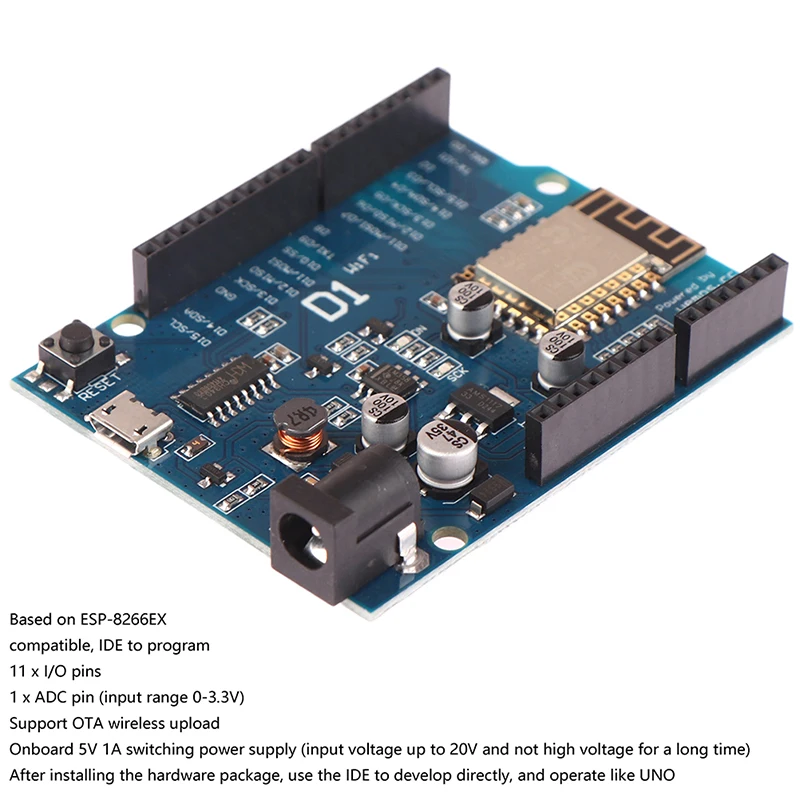 

ESP-12E WiFi Development Board Based WeMos D1 UNO R3 CH340 CH340G ESP8266 Shield Smart Electronic PCB For Arduino Compatible IDE