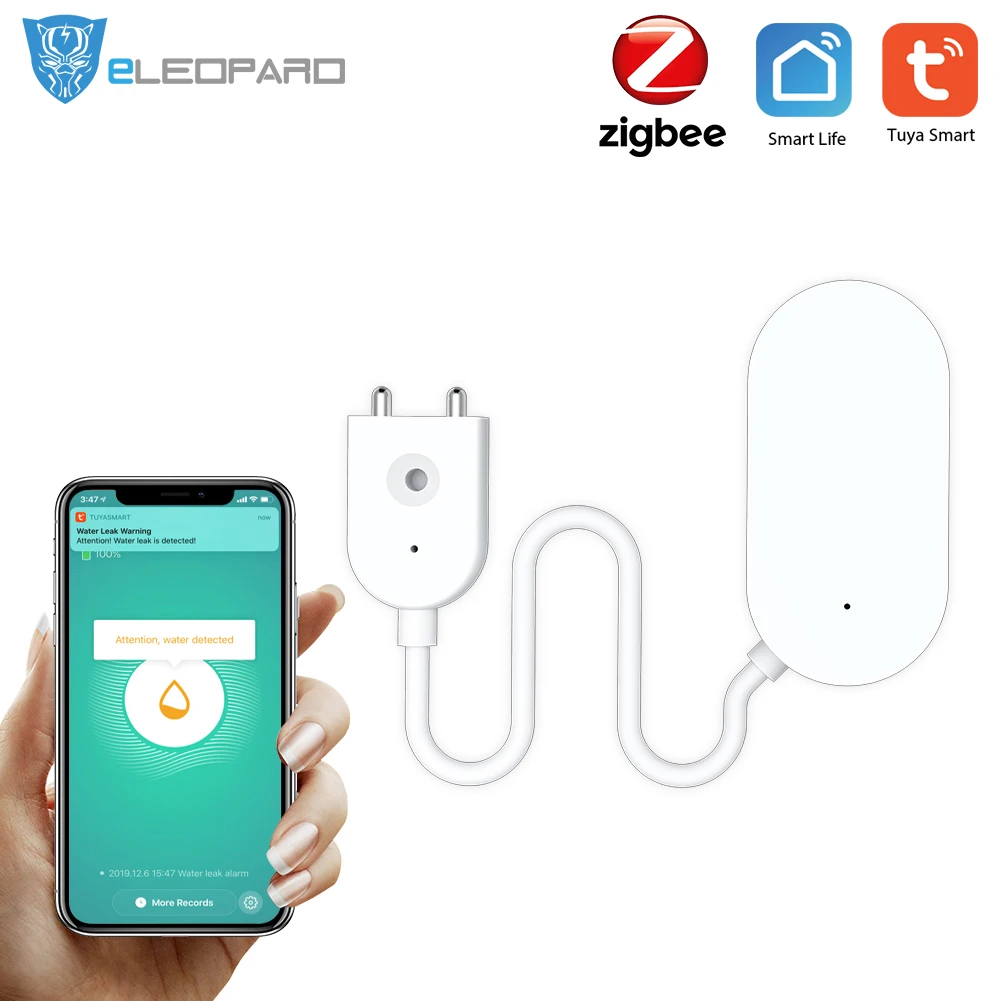 

Датчик утечки воды Tuya Zigbee, датчик утечки воды для умного дома