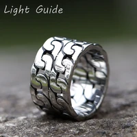 2022 new mens 316l stainless steel rings double chain simple design ring for teens fashion jewelry gift free shipping