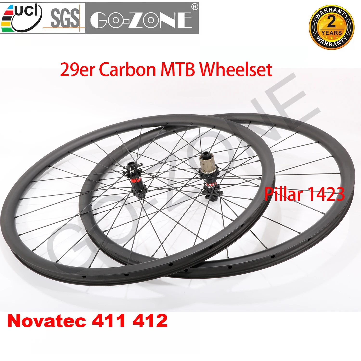 Запчасти для велосипеда колеса MTB 29er карбоновые бескамерные Novatec 411 412 24/24 часа