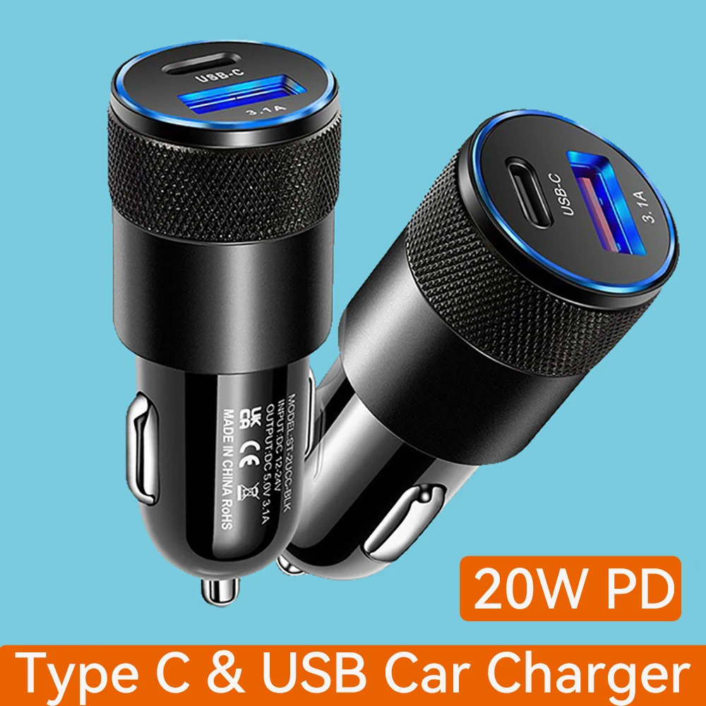 Автомобильное зарядное устройство PD, 20 Вт, 3,1 А, USB Type-C, адаптер питания для iPhone, Xiaomi, Redmi POCO, Samsung, Huawei, Honor, OPPO, зарядное устройство USB C